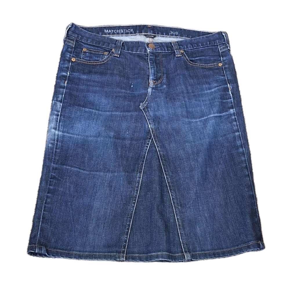J. Crew Matchstick Jean Skirt Womens 34 Dark Denim Classic Preppy Classy Capsule
